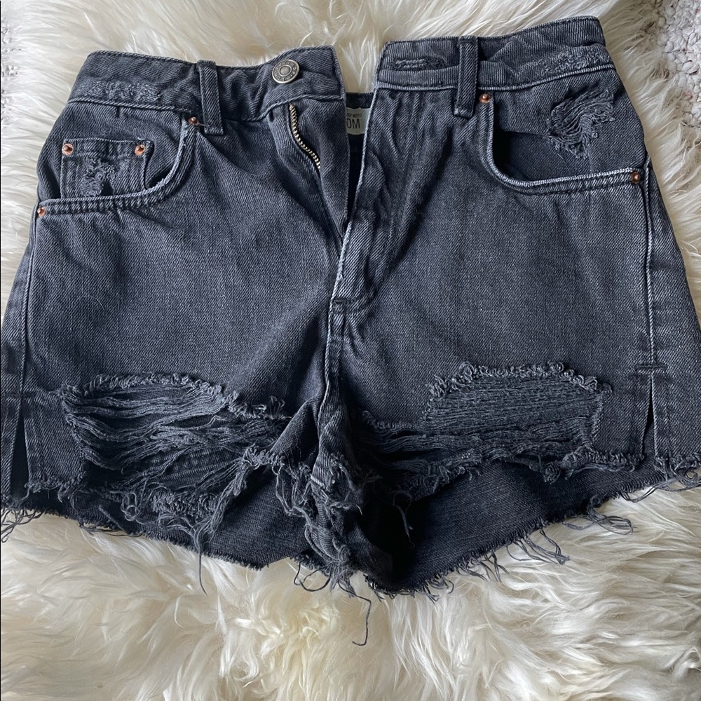 Black high rise shorts